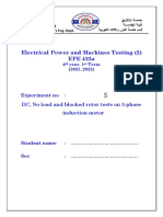 Zagazig University Electrical Power and Machines Testing Experiment 5