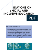 Foundations On Special and Inclusive Education