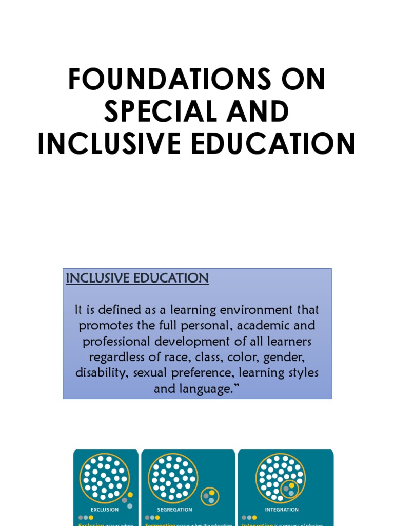 Foundations of Inclusive Education | PDF | Individualized Education ...