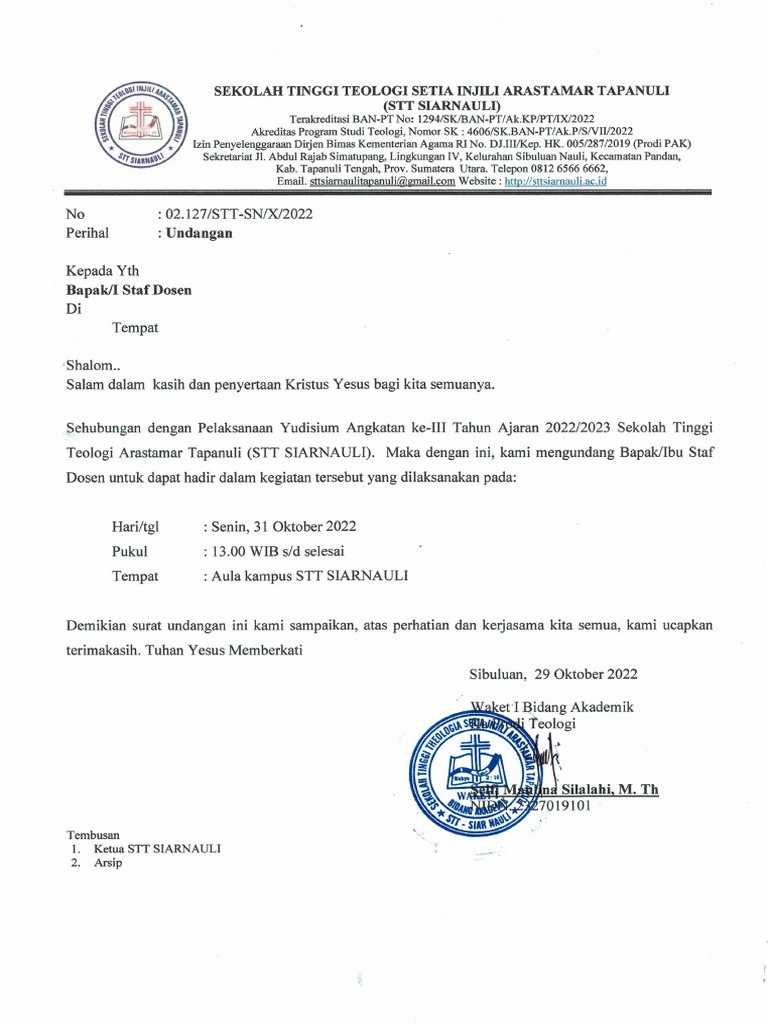 Surat Undangan Yudisium | PDF