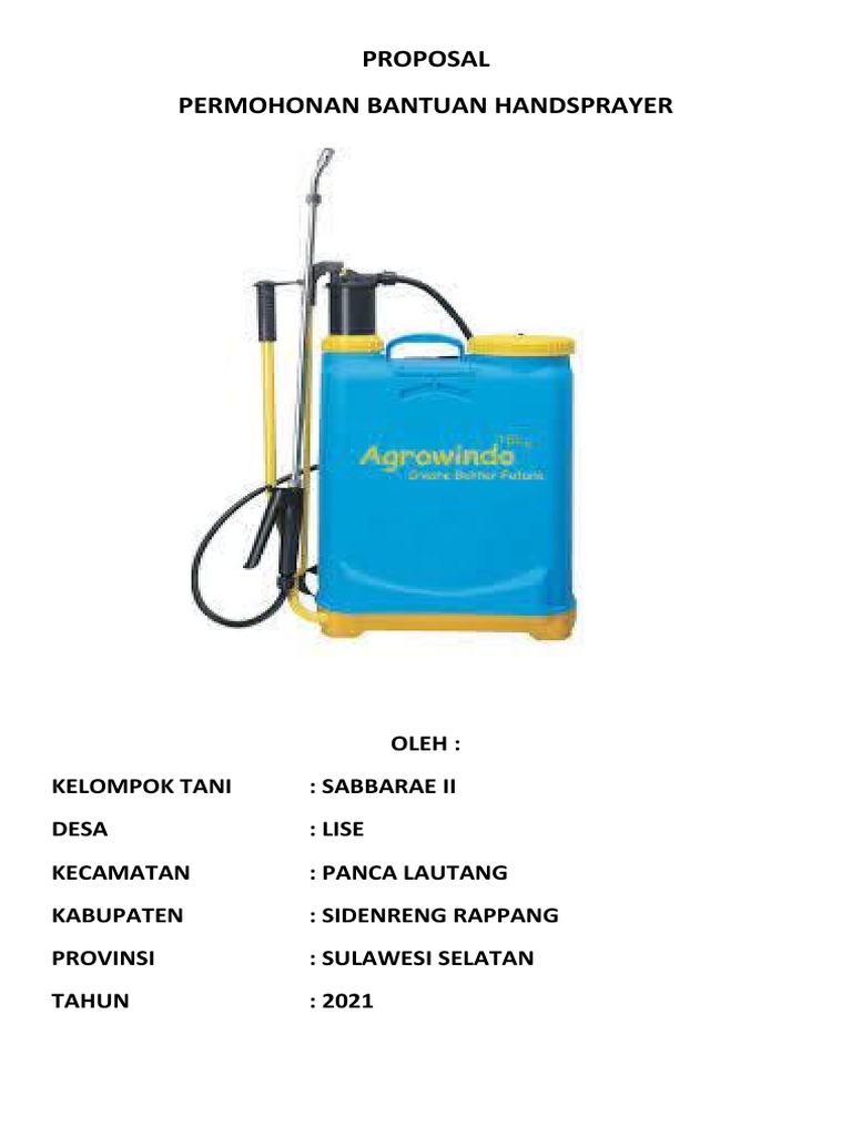 Proposal Bantuan Handsprayer Tani | PDF
