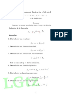 Formulas de Derivación - Cálculo I