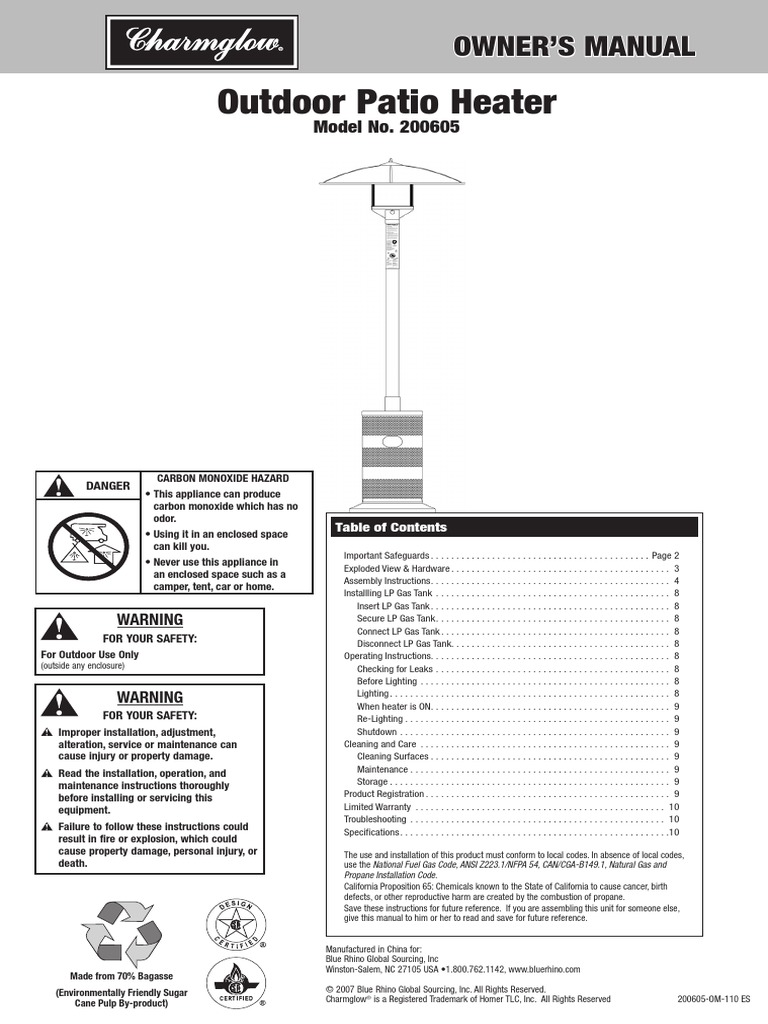 Outdoor Patio Heater Owner'S Manual PDF Screw Liquefied