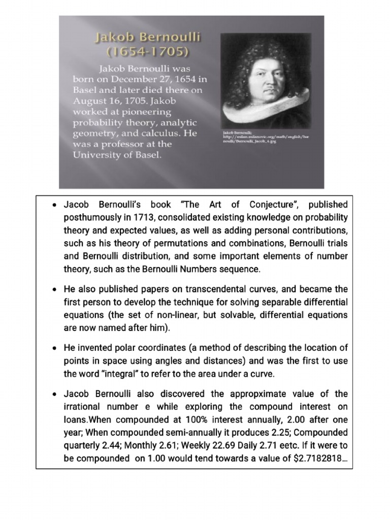 Jacob Bernoulli | PDF