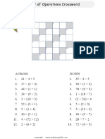 Order Operations 2 Terms Crossword