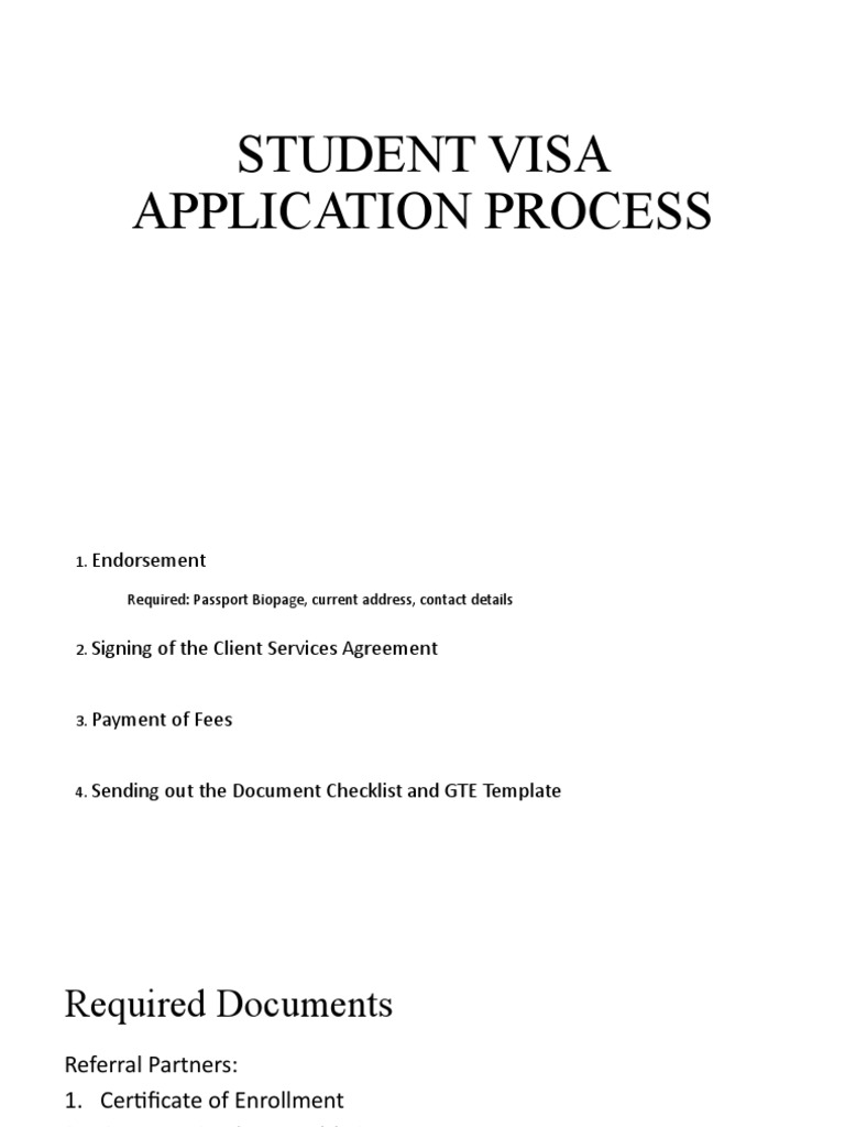 Australia Student Visa Application Steps | PDF