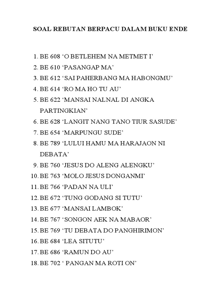 Soal Rebutan Buku Ende Chords | PDF | Travel