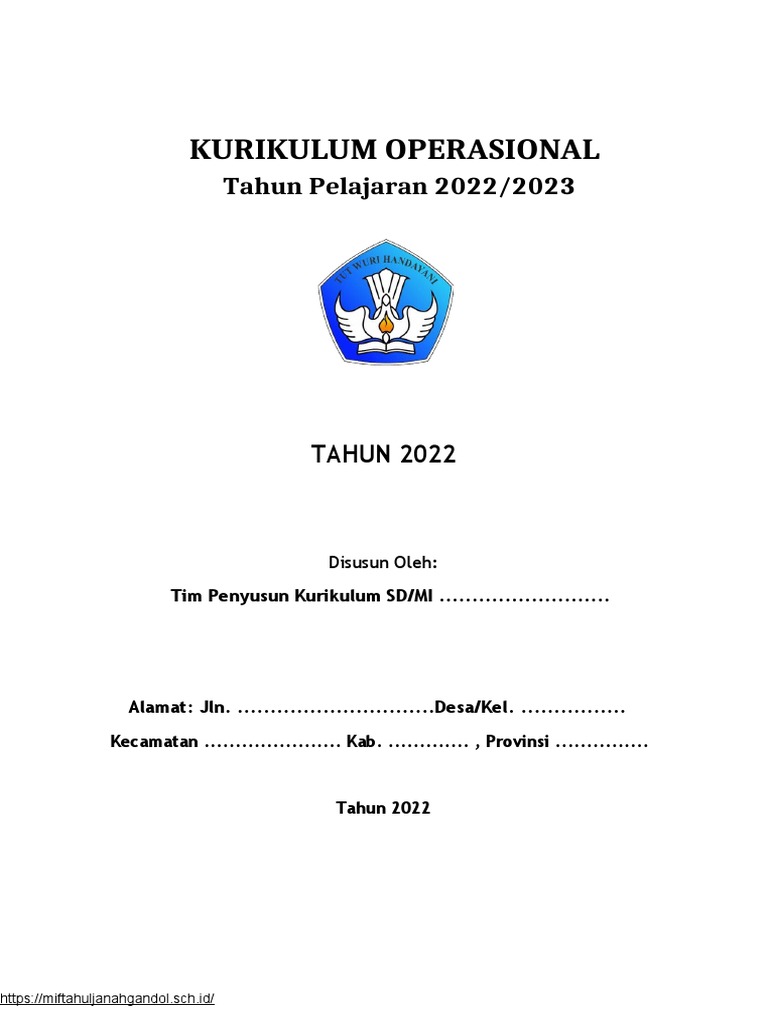 Contoh Kurikulum Sekolah Penggerak SD | PDF