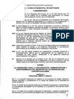 10-03-2011 Ordenanza para La Organización Administración y Funcionamiento Del Registro de La Propiedad de Guayaquil
