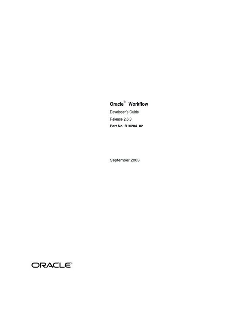 Oracle Workflow: R Developer's Guide Release 2.6.3 | PDF