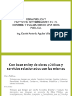 Control de Obra y Factores Determiantes. Ing. Daniel Aguilar