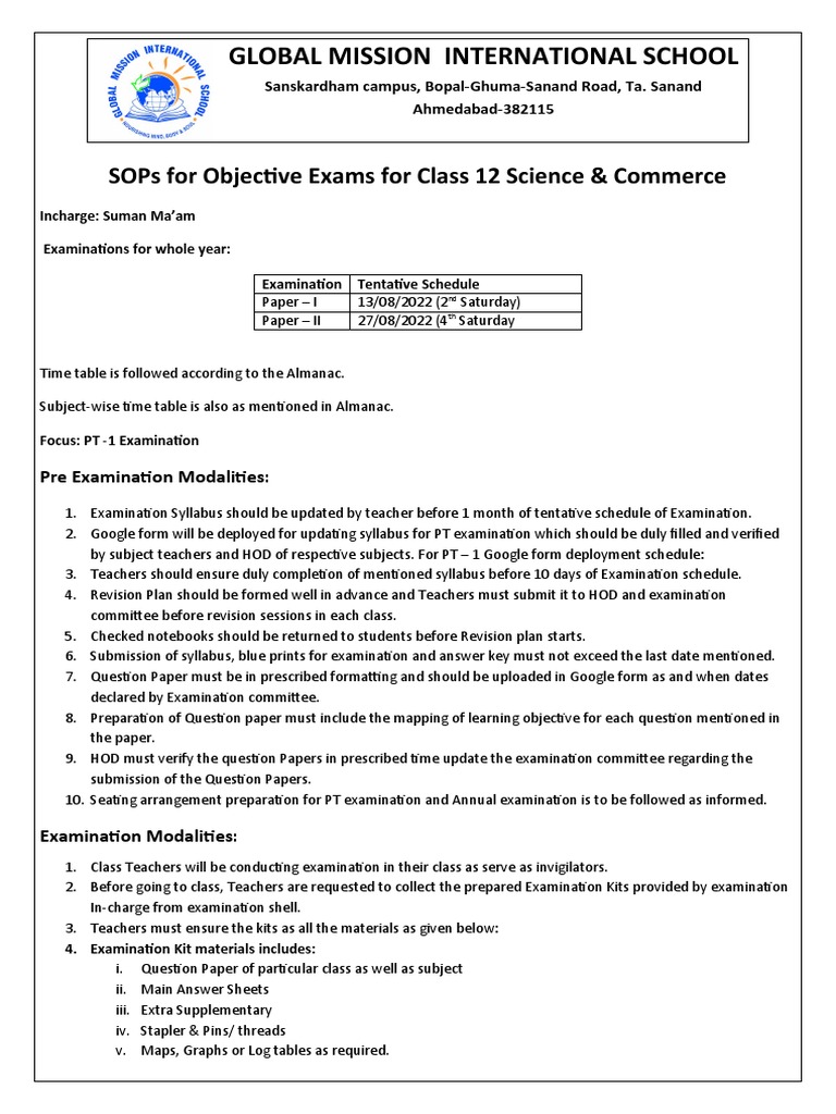 sops-for-examination-pdf