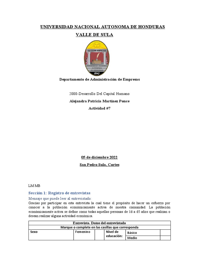 Actividad 7 Desarrollo Del Capital Humano | PDF | Contador | Business