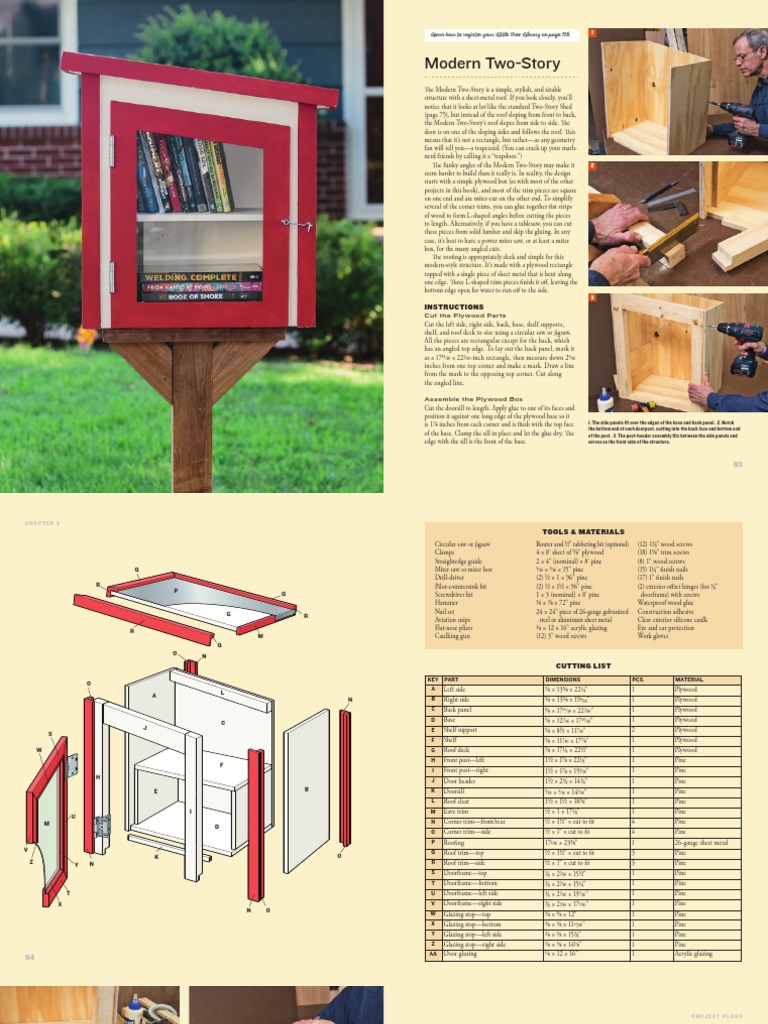 Modern Two-Story Library Plans | PDF | Door | Screw