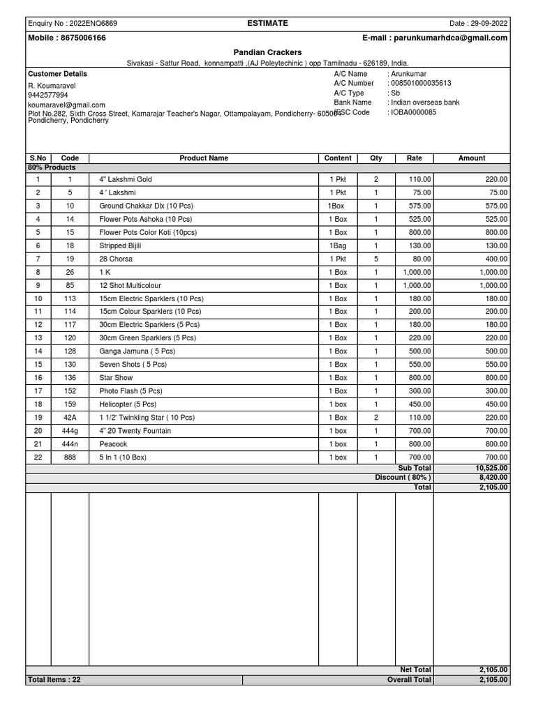 Estimate Bill | PDF