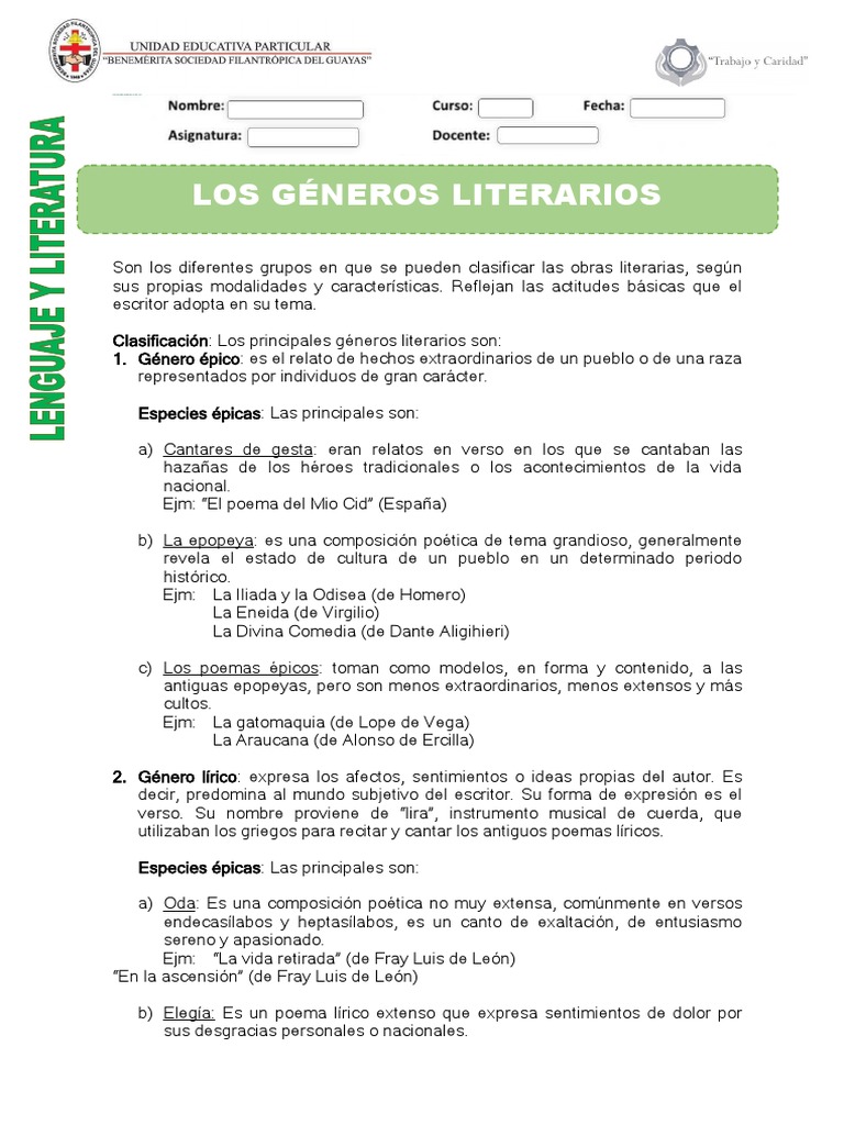 Clasificación de los géneros literarios | PDF | Clásicos