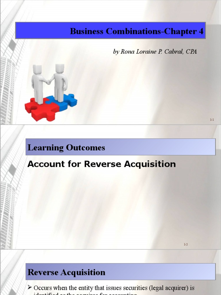 Business Combinations Chapter 3 Reverse Acquisition PDF Equity
