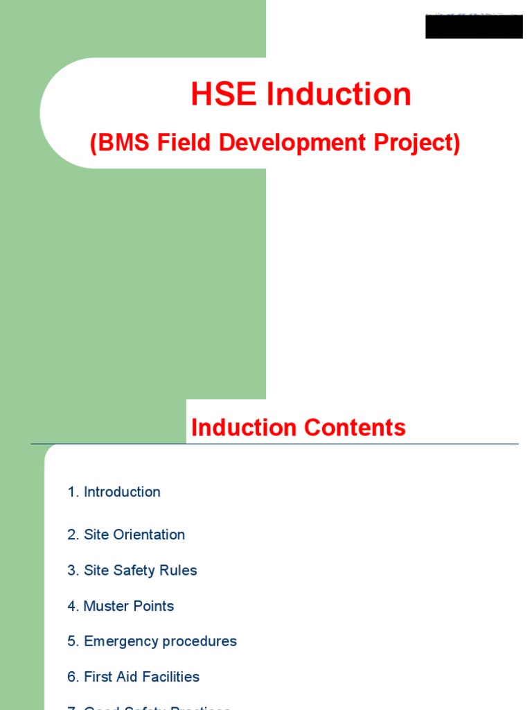 BMS Field Project HSE Induction | PDF | Technology & Engineering