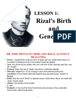 Rizals Birth and Genealogy