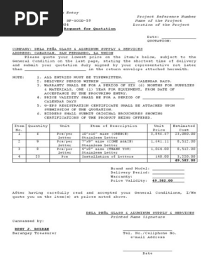 REQUEST FOR QUOTATION
