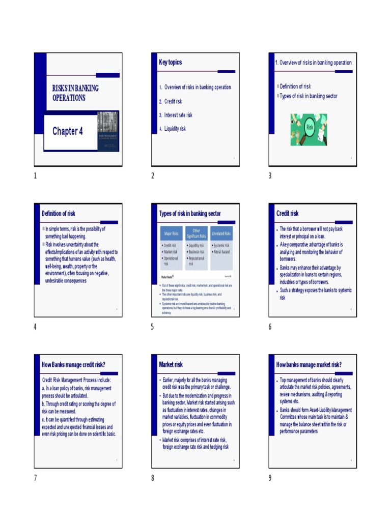 Chap 4 Risks In Banking Operations Pdf Financial Risk Market