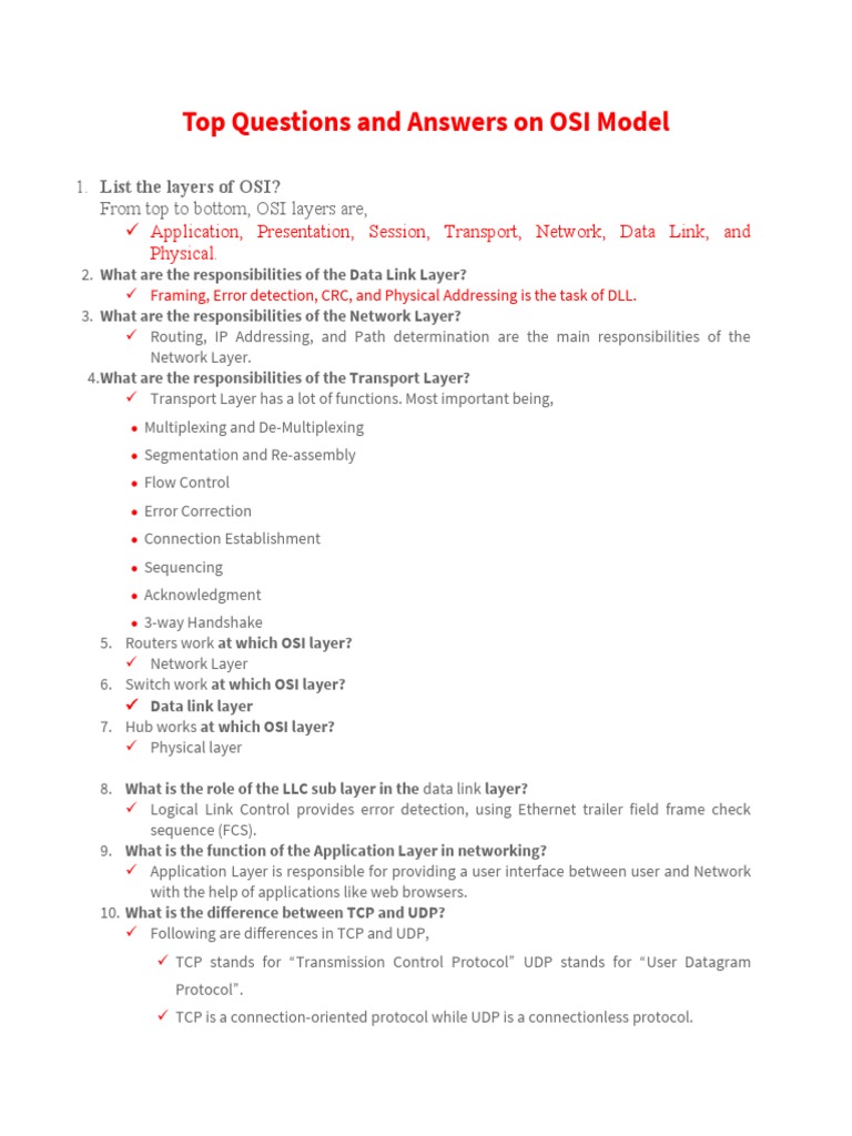 A Comprehensive Guide to the OSI Model Answers to Common Questions About Each Layer's