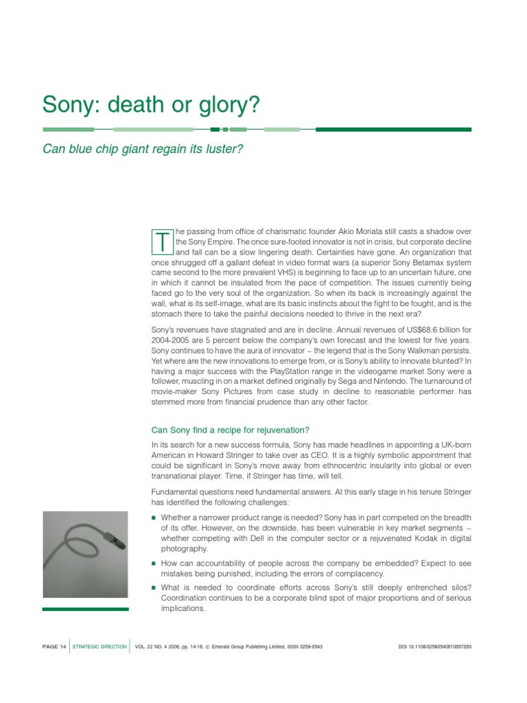 Sony's Path to Rejuvenation | PDF | Games & Activities