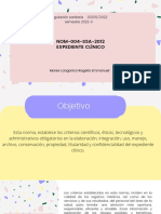 NOM-004-SSA-2012 Expediente Clínico: Regulación Sanitaria 03/05/2022 Semestre 2022-II