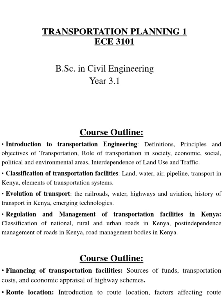 Lecture 2 - ECE 3101 | PDF | Transport | Road