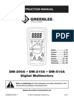 DM-200A, DM-210A, DM-510A Multimeters (Europe) Instruction Manual