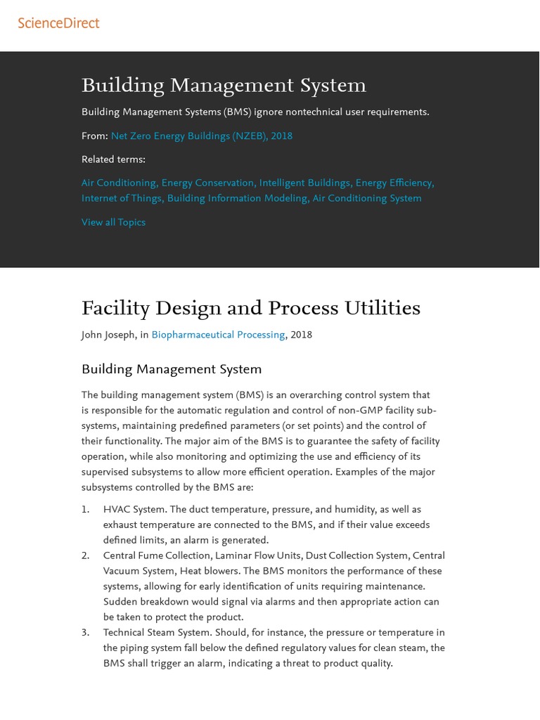 Building Management System: Facility Design and Process Utilities | PDF ...