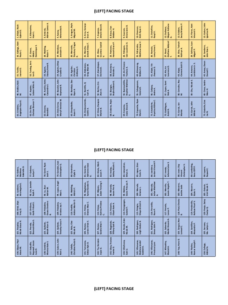 Seating Arrangement For Graduation | PDF