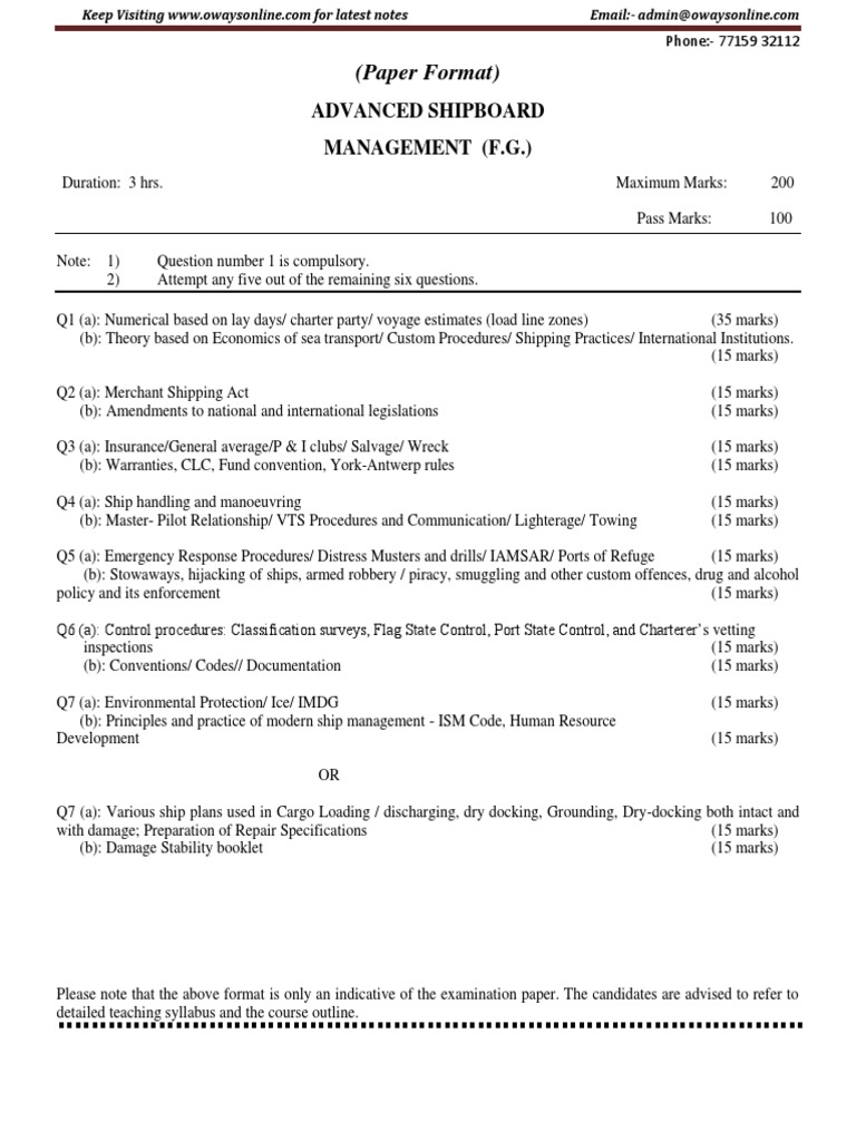 ASM-MMD - Ques Papers-Till-Nov20 | PDF | Tonnage | Ships