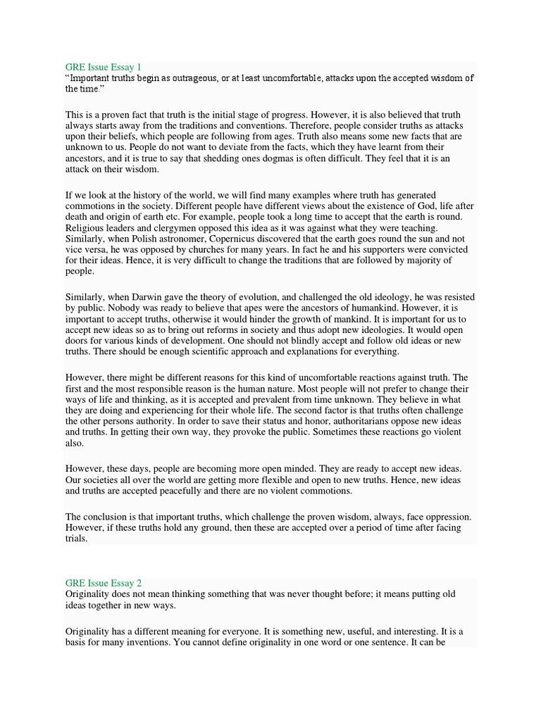 Gre Issue Writing