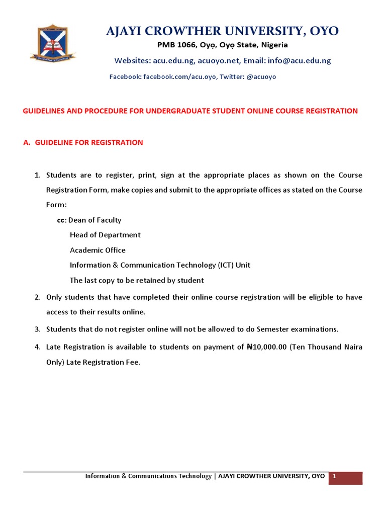 Online Course Registration Instructions | PDF