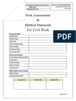 Risk Assessment and Method Statement For Civil Work