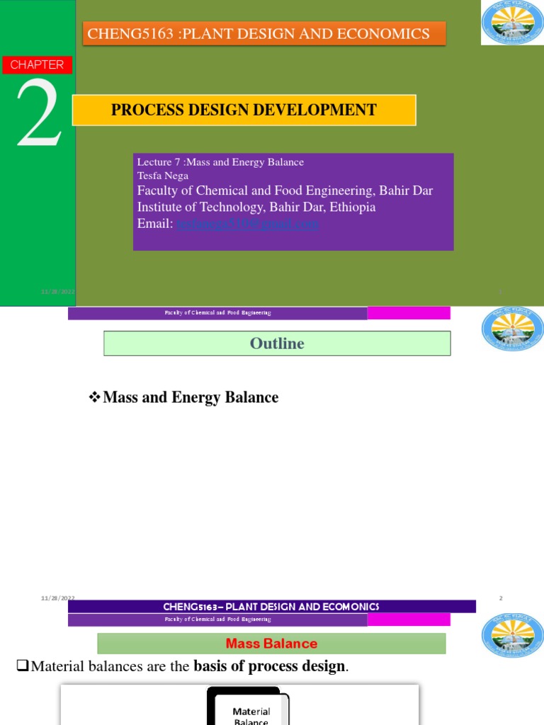 Lecture 7 Material and Energy Balance PDF Chemical Reactor Nature