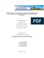 The Impact of Distance Learning On Asian College of Technology Students' Time Management and Sleep Patterns During The Covid-19 Pandemic Quarantine