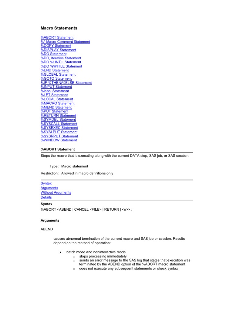 SAS Macro GOTO Usage Guide | PDF | Macro (Computer Science) | Variable ...
