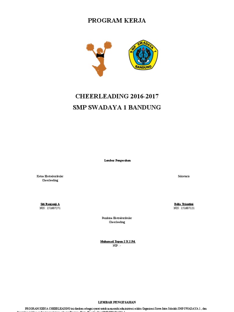 Program Kerja Cheerleading SMP Swadaya 1 | PDF | Karier & Perkembangan