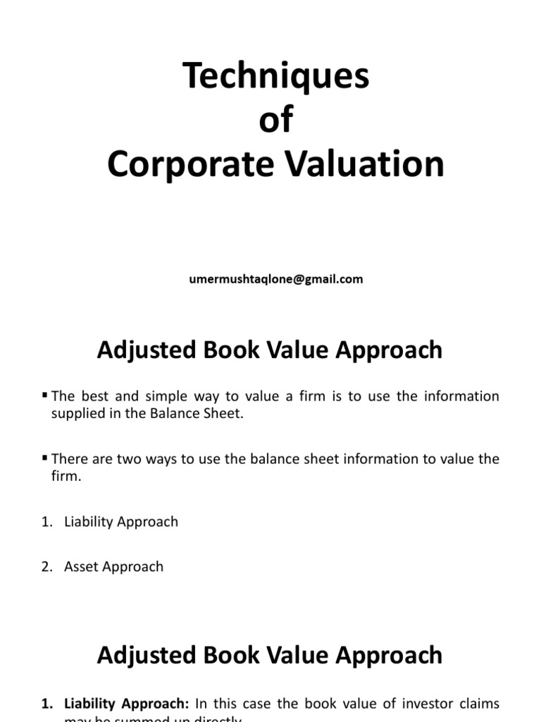 0111070057mfc14401cr162techniques of corporate valuation2 techniques of