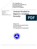 Actions Needed To Improve Aviation Security