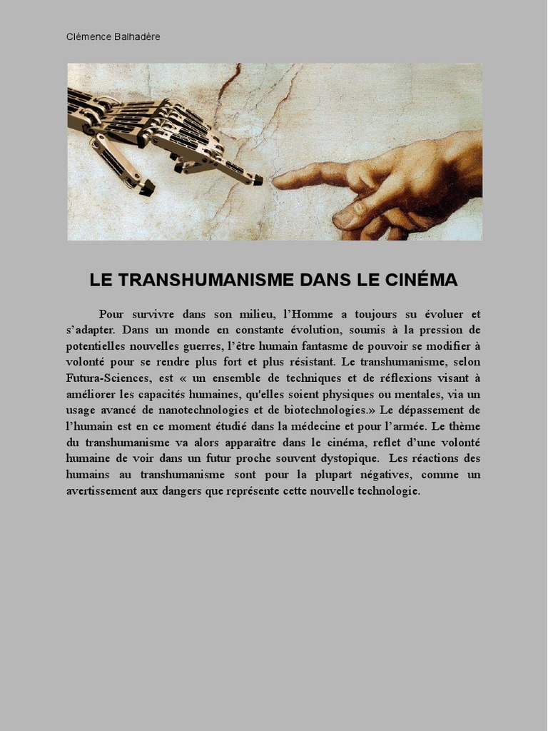 Transhumanisme au cinéma : analyse des films | PDF | Transhumanisme