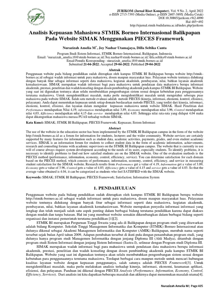 Kepuasan Mahasiswa STMIK Borneo Internasional | PDF | Bisnis | Komputer