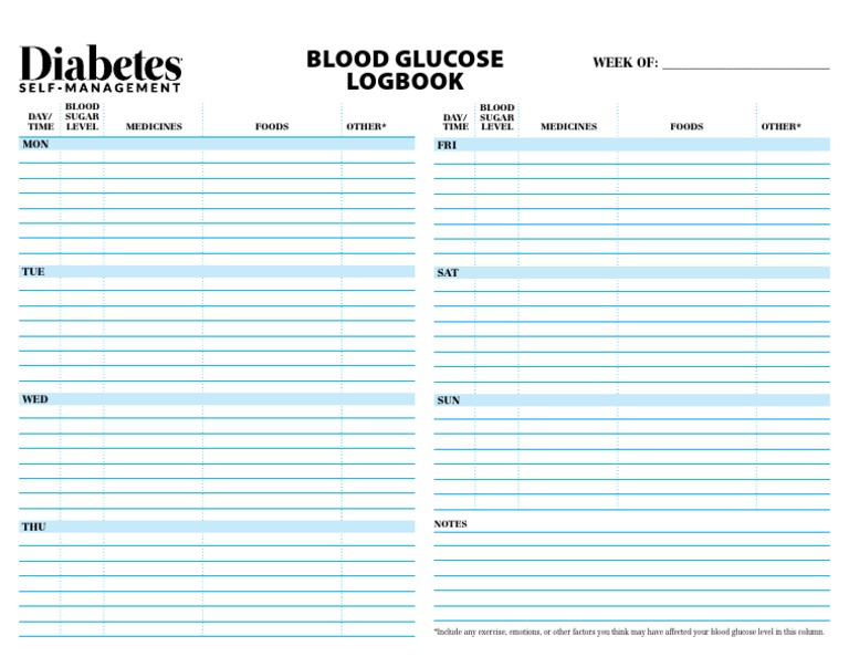 DSM Free Diabetes Log Book PDF