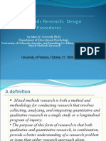 Mixed Methods Research - Design and Procedures - by John W Creswell - zp37294