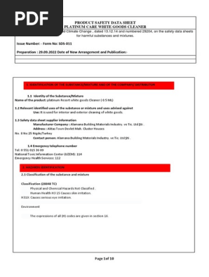 WHITE GOODS CLEANER MSDS[2742]