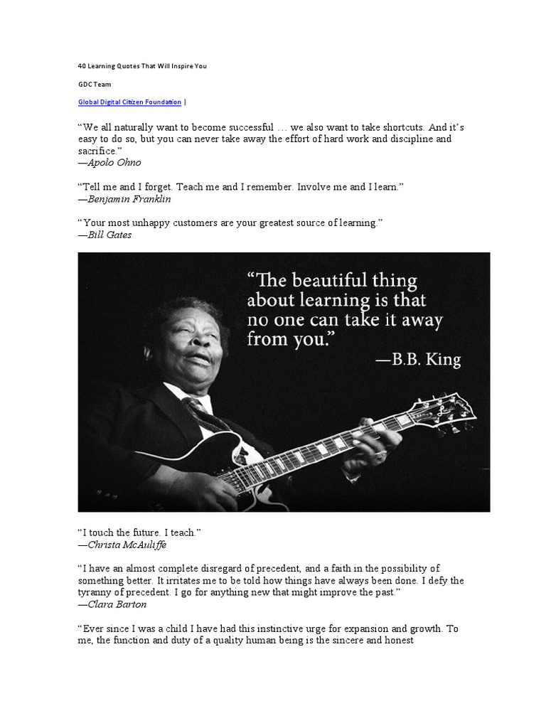 40 Learning Quotes That Will Inspire You Pdf Self Improvement