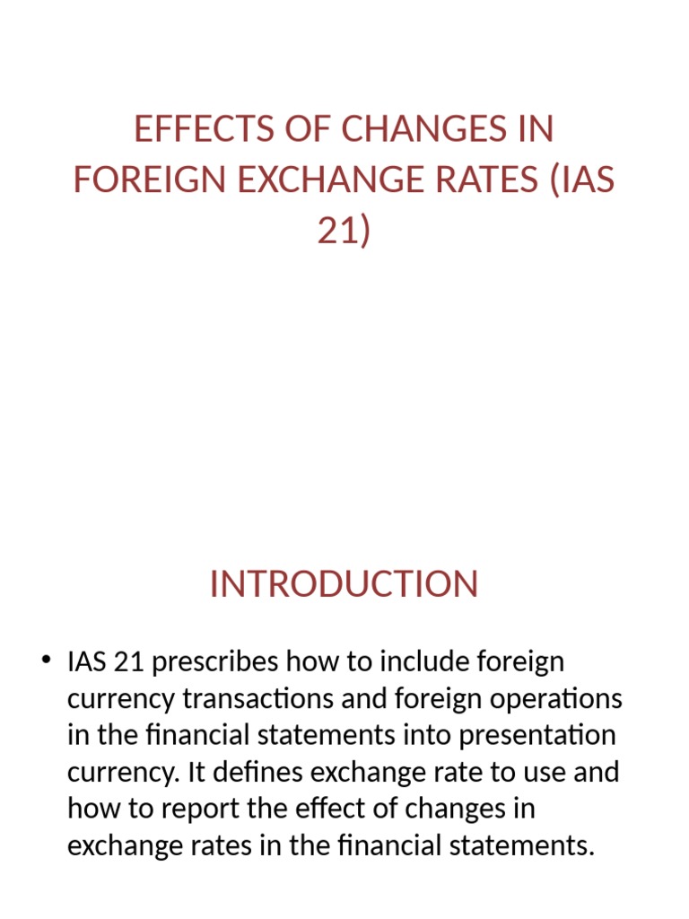 Effects of Changes in Foreign Exchange Rates Ias 21 | PDF | Equity