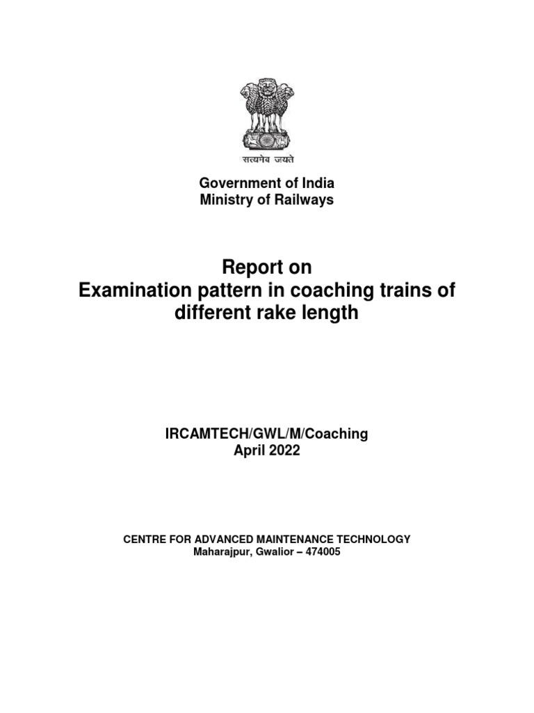 Final Report On Examination Time For Diffrent Rake Length | PDF | Train ...